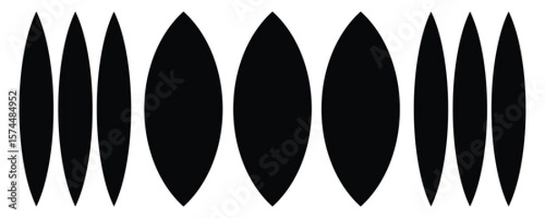 Obraz Black oval shapes arranged symmetrically on white background pattern