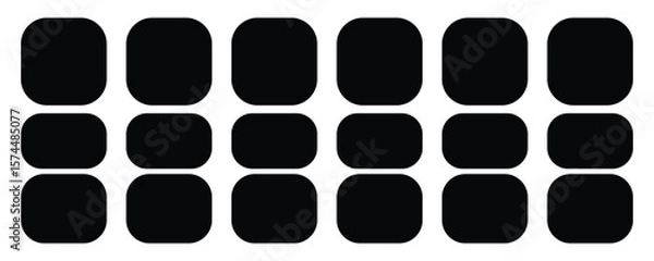 Obraz Black rounded rectangles arranged in rows geometric shapes pattern