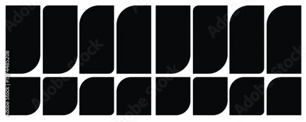 Obraz Black curved rectangles pattern abstract geometric