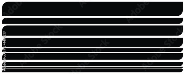 Obraz Black rounded rectangles and lines white graphic