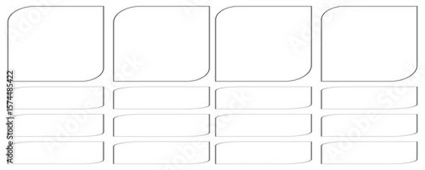 Obraz Geometric Shapes Rounded Corners Grid vector