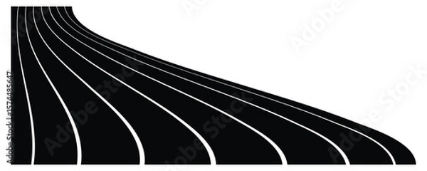 Obraz Black and white curved lines abstract pattern curves