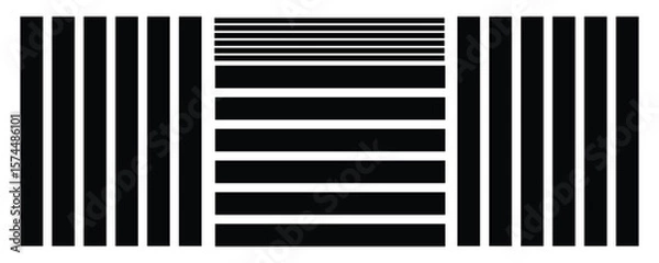 Obraz Black and white vertical and horizontal stripes abstract geometric