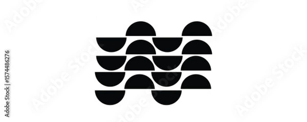 Obraz Black semicircles arranged in a grid pattern abstract geometric