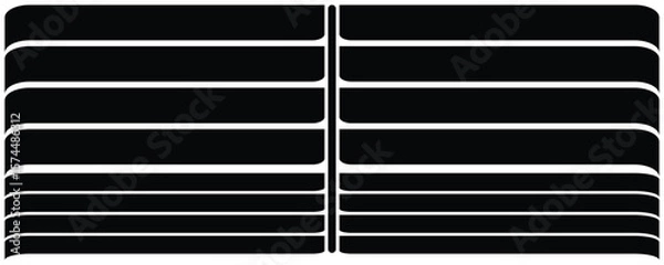 Obraz Black horizontal stripes with rounded corners white