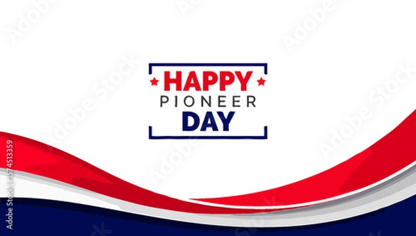 Fototapeta Vector art of happy pioneer day celebration with american flag background design