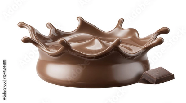 Fototapeta Chocolate splash with a chunk