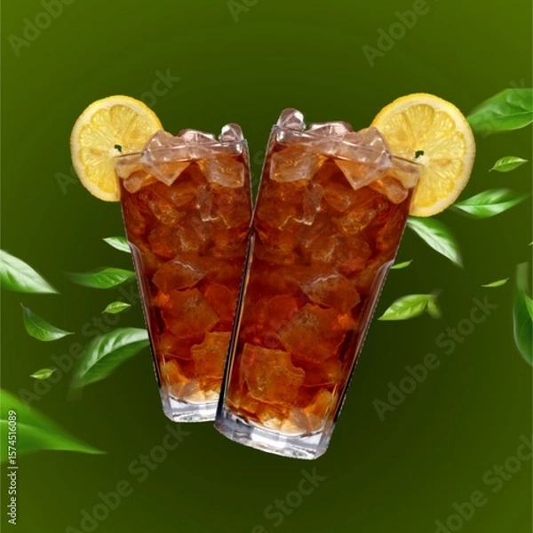 Obraz cocktail with ice and lime