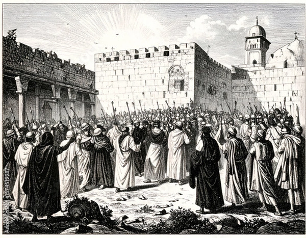 Obraz Jerusalem Crowd with Religious Ceremony.