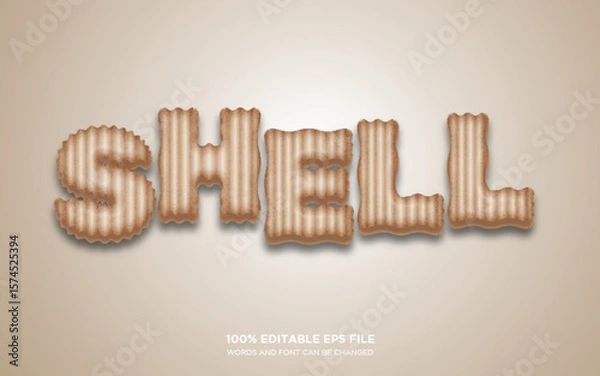 Fototapeta Shell 3D editable text style effect	
