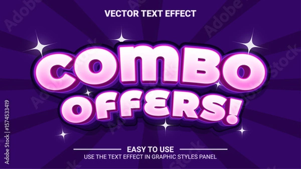 Fototapeta 3d combo offers editable text effect