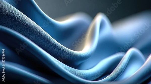 Fototapeta Smooth monochrome blue gradient background with luxury aesthetic and soft light transition, perfect for high-end product presentations, minimalist designs or elegant 4K backgrounds.