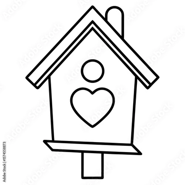 Fototapeta  birdhouse with a heart shape