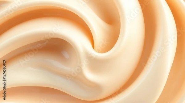 Fototapeta Abstract swirls of soft cream color, flowing gently in a mesmerizing pattern forming a visually calming background.