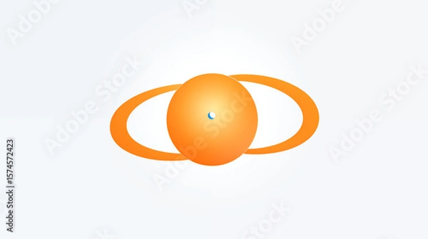 Fototapeta Minimal Atom Icon with Orbiting Ring for Exoplanet Rock Sample Return Mission – High-Contrast Silhouette on White, Ideal for Astro-Science Publications and Space-Exploration Branding, Late 2025 Launch