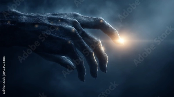 Fototapeta Cinematic 3D Illustrations of Extraterrestrial Life, Mysterious Aliens, and Futuristic UFO Spaceships in Dark Atmospheric Sci-Fi Worlds for Concept Art, Posters, and Digital Storytelling