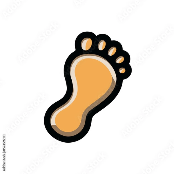 Obraz Golden footprint illustrates design on isolated background