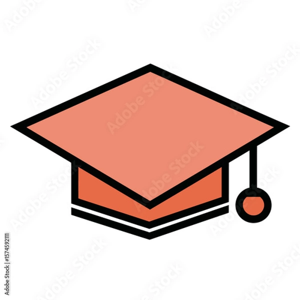 Obraz Graduation cap signifies academic achievement icon symbol simple design