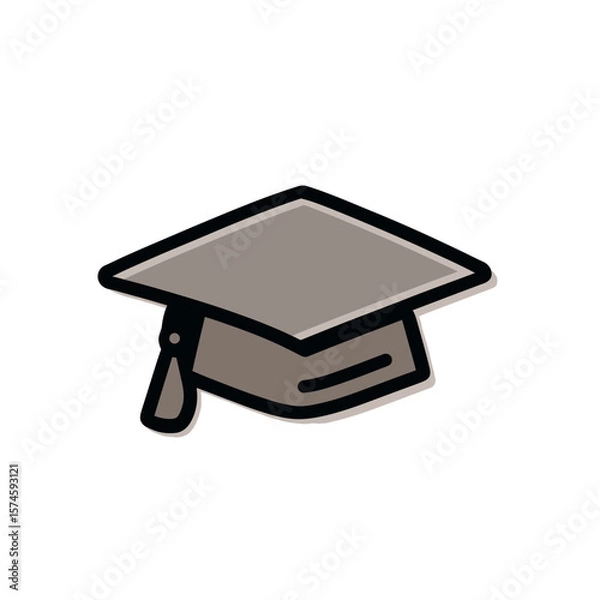 Obraz Graduation cap icon displays academic achievement on background