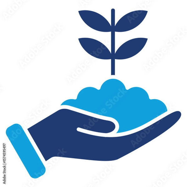 Obraz Environmental Stewardship Flat Blue Icon