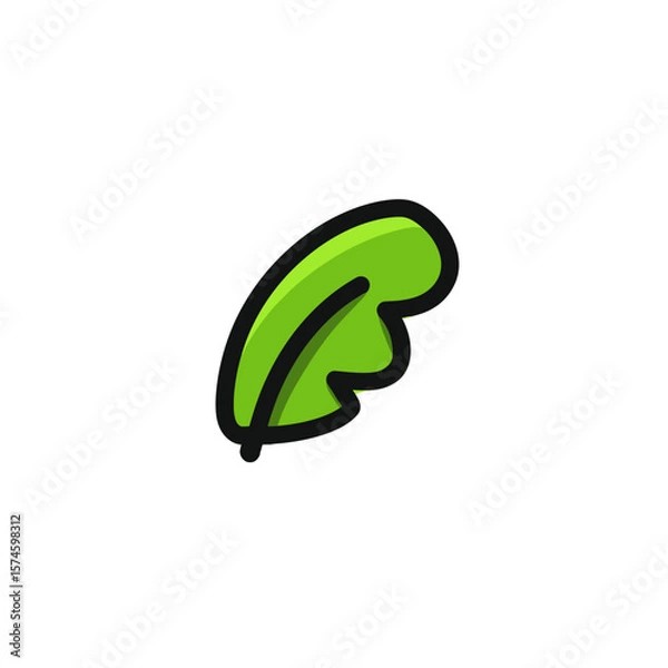 Obraz Green leaf displays simplicity on white background clarity