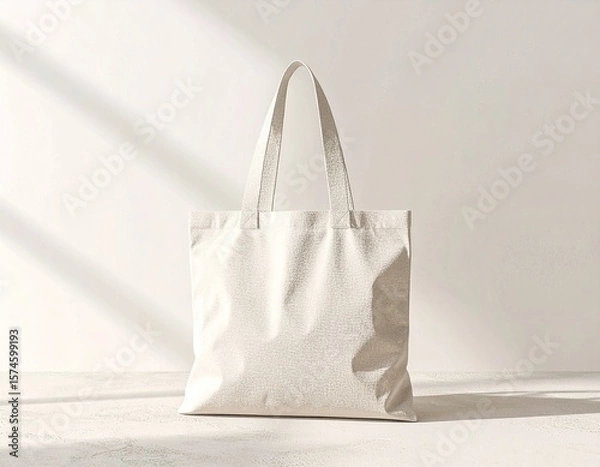 Fototapeta Reference Image トートバッグ 布バッグ 無地バッグ 白バッグ シンプル エコバッグ エコフレンドリー ミニマル ショッピングバッグ バッグ 布製 布トート ハンドル付き モックアップ 製品写真 ショルダーバッグ キャンバスバッグ プレーン 空白 テンプレート 背景白 スタイリッシュ 洗練 カジュアル 無地 広告用 商品撮影 プロダクト 展示用 販促素材 フラット 正面 実物写真