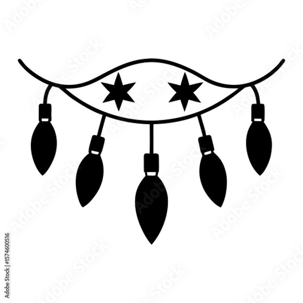 Obraz Christmas lights icon  perfect for holiday projects, seasonal designs, and microstock downloads in vector format.
