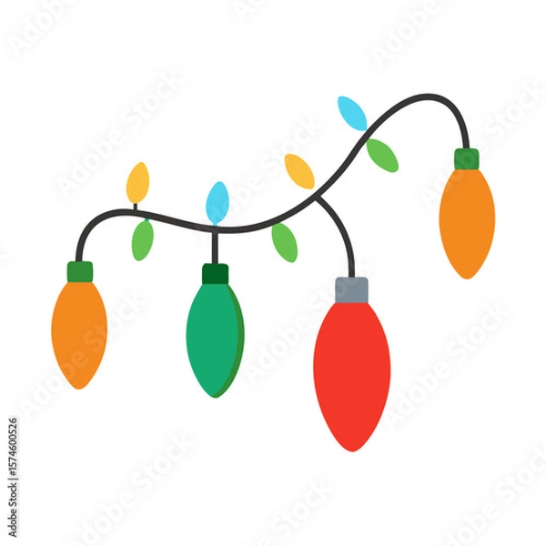 Obraz Christmas lights icon  perfect for holiday projects, seasonal designs, and microstock downloads in vector format.
