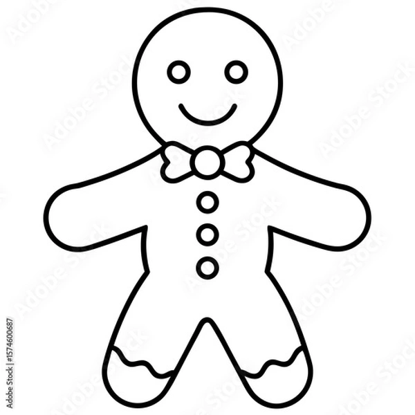 Obraz Gingerbread man icon  perfect for holiday projects, seasonal designs, and microstock downloads in vector format.
