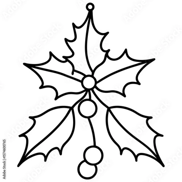 Obraz Mistletoe icon  perfect for holiday projects, seasonal designs, and microstock downloads in vector format.
