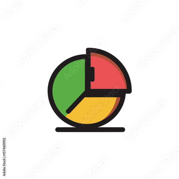 Obraz Colorful piechart illustrates data visual in simple design