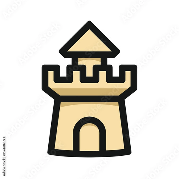 Obraz Beige castle stands isolated graphic architecture digital