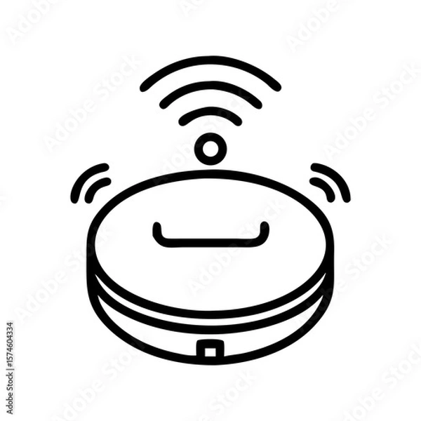 Fototapeta Robot vacuum line icon