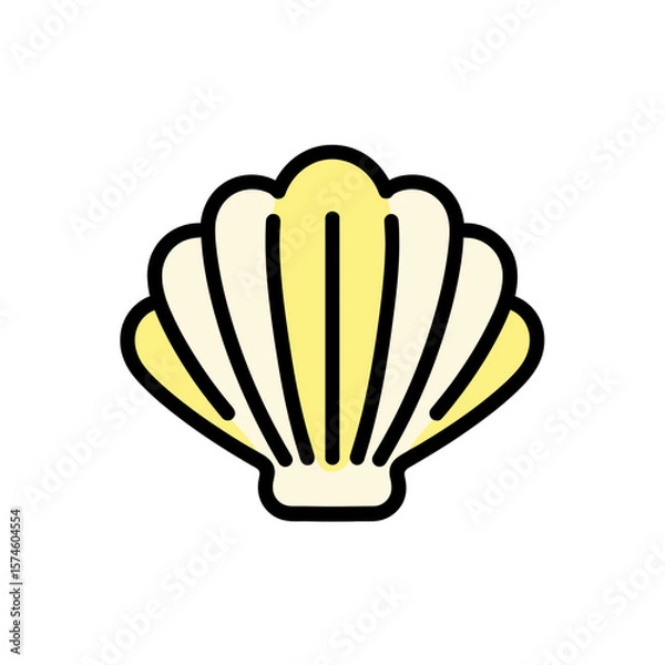 Obraz Stylized scallop rests against blank backdrop design element