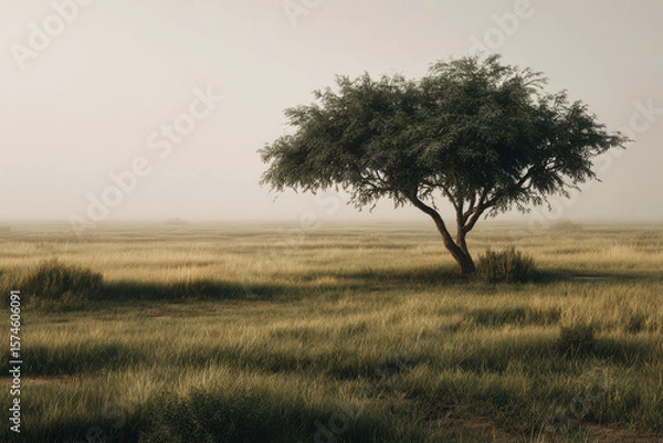 Fototapeta photorealistic ultraminimalist landscape featuring striking dominant object designed for modern website homepage