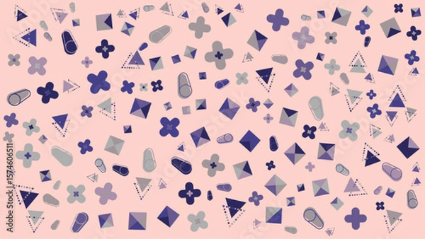 Fototapeta Pink geometric abstract pattern. Vector illustration for presentation, creative project, and poster.