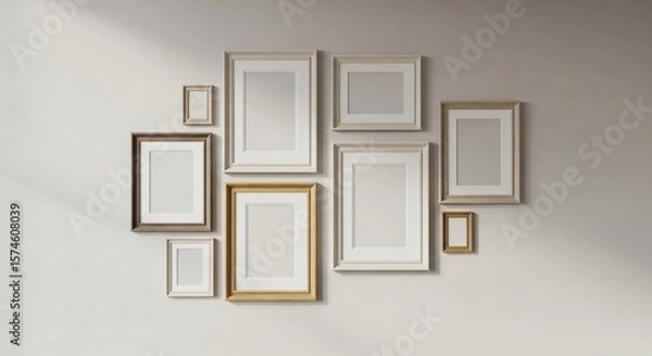 Obraz Gallery Wall Mockup with Assorted Picture Frames