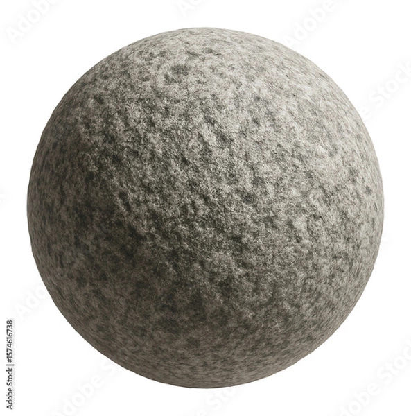 Fototapeta Handcrafted stone sphere with a rough texture, ideal for a zen-inspired garden.
