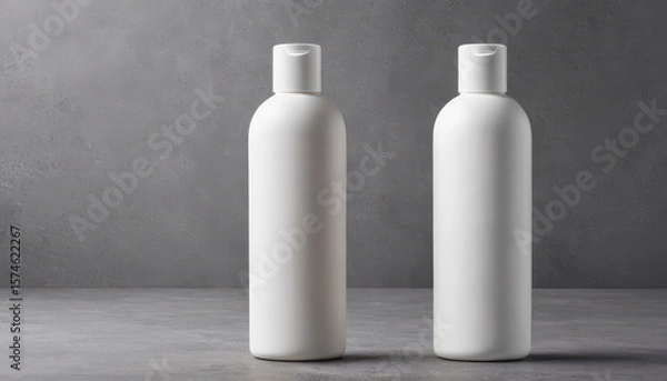 Obraz Luxury skincare products placed on sleek marble surface, luxury packaging glowing in soft light, luxury aesthetic ideal for beauty brands and premium content