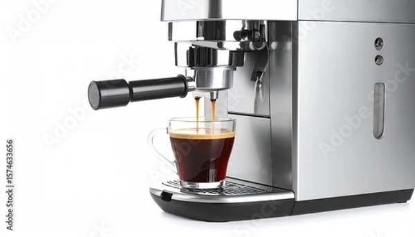 Fototapeta Espresso machine pouring coffee