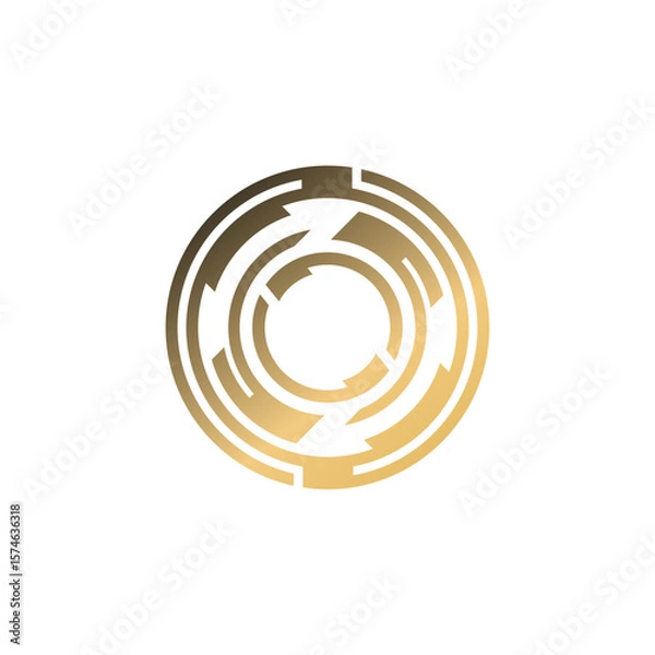 Fototapeta Logo design of a round shape incorporating crypto and tech elements, representing blockchain, digital currency, innovation, and modern technology in a sleek, futuristic style.