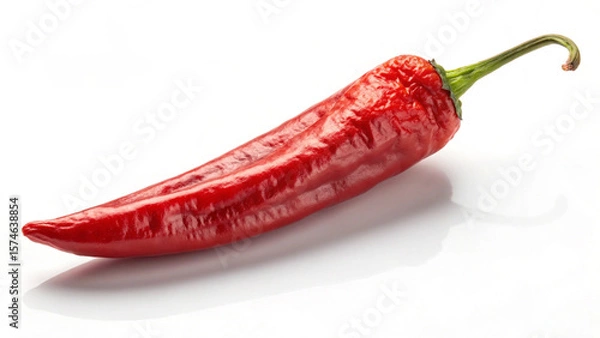 Fototapeta Isolated image of a delicious and spicy red pepper, ready to be used as a cooking ingredient.