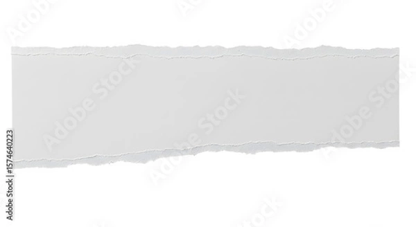 Fototapeta Torn White Paper Strip,  Clean Ripped Edge,  Blank Space,  Textured Background,  High-Resolution Image,  Isolated on Black,  Perfect for Mockups,  Design Elements,  Advertising,  and Collage Projects.