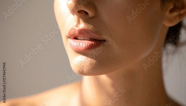 Fototapeta Close-up of woman's face and lips