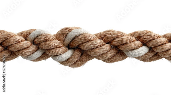 Obraz Twisted Rope Texture: A close-up shot showcases a textured rope with intricate twists and turns, highlighted by alternating bands of color, creating a visual rhythm and tactile appeal.