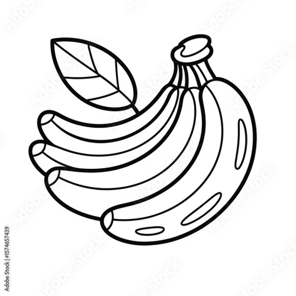 Obraz A simple black-and-white line sketch of a banana
