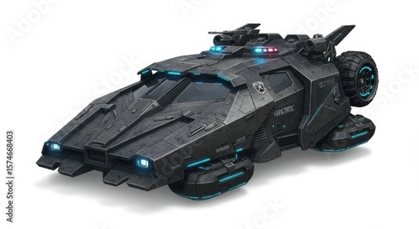 Obraz Futuristic Police Vehicle: High-Tech Enforcement