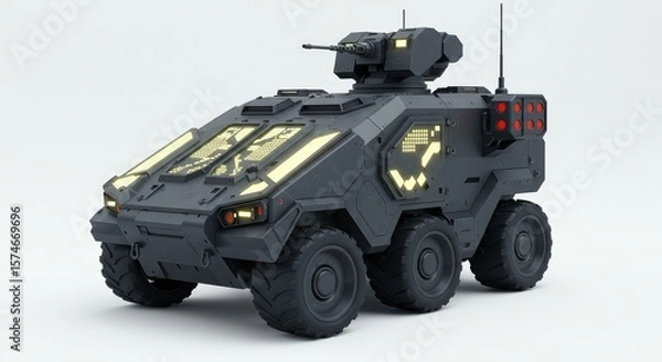 Obraz Futuristic Military Armored Vehicle: Design Concept