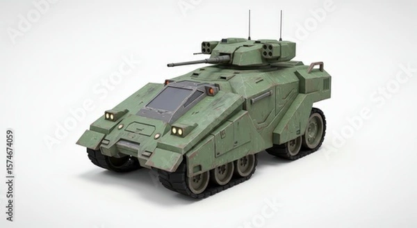 Obraz Military Armored Vehicle 3D Model: Futuristic Combat Machine Design