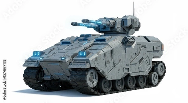 Obraz Futuristic Military Armored Vehicle: 3D Render